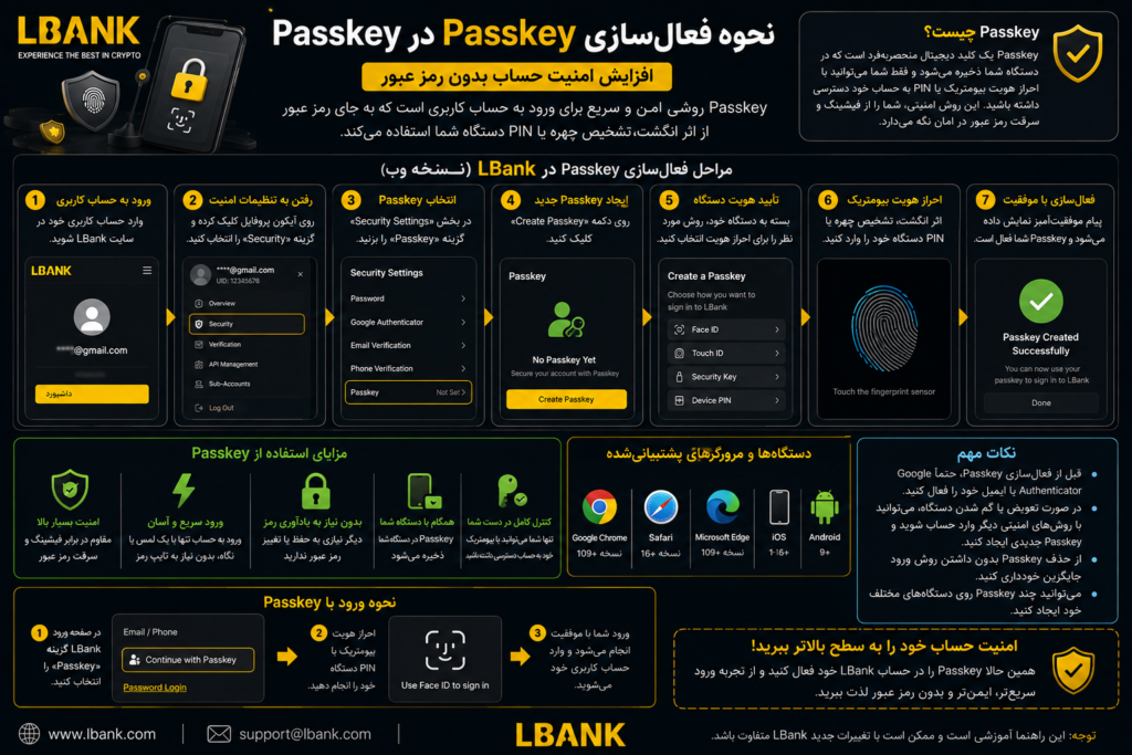 Passkey در LBank